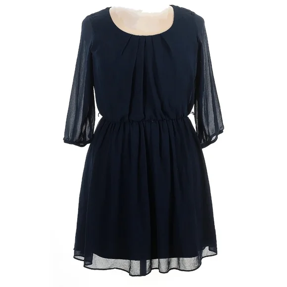Iz Byer Kohls Navy Blue Scoop Neck Shift Flowy Dress Mini - Picture 1 of 7